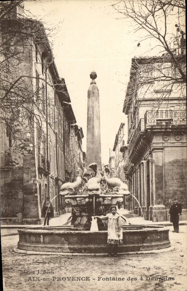 Aix-en-Provence — Fontaine des 4 Dauphins — Édition J. Bouis - Recto