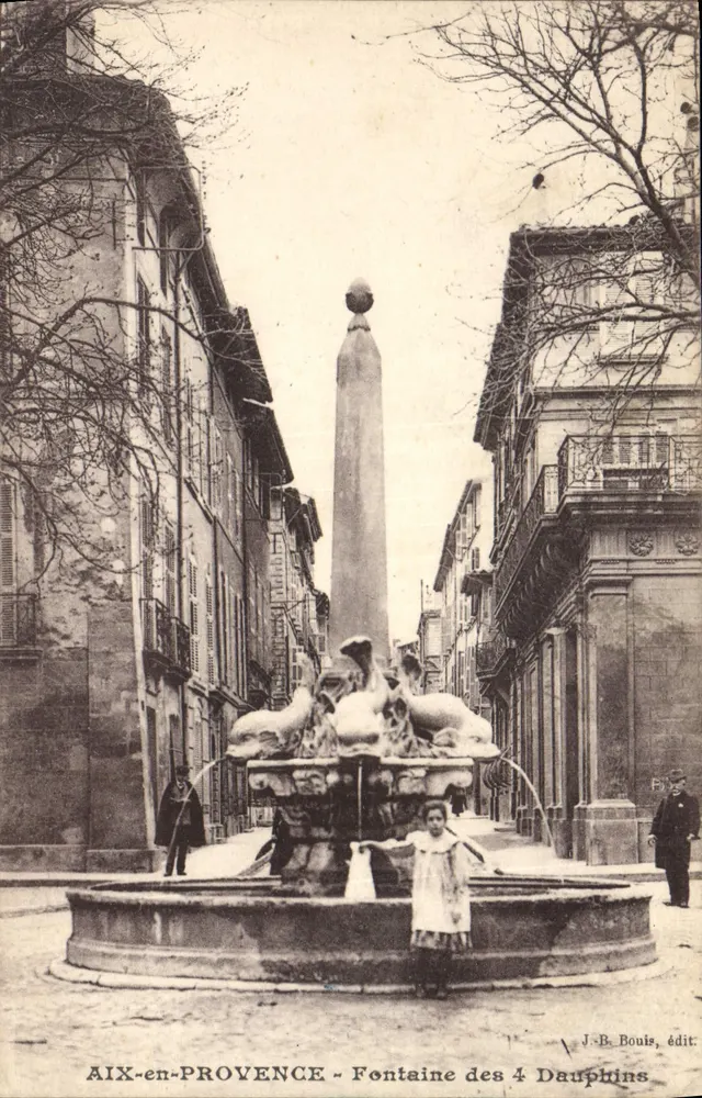 AIX-en-PROVENCE - Fontaine des 4 Dauphins — J.-B. Bouis, édit. - Recto