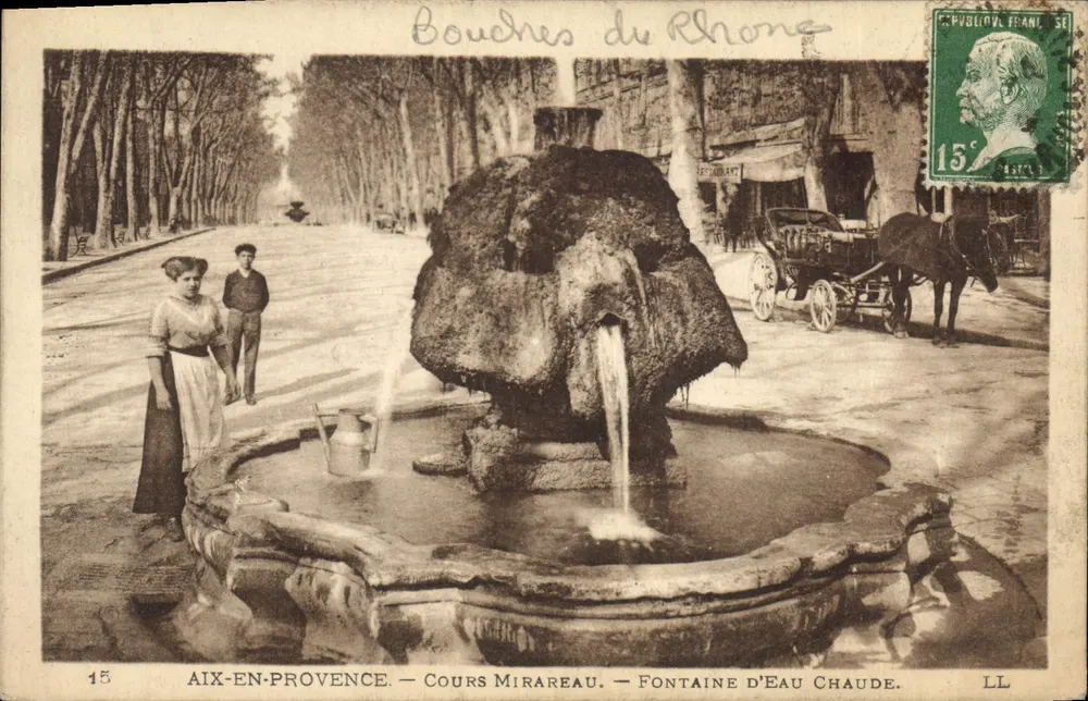 Aix-en-Provence — Cours Mirareau — Quellbrunnen — LL - Vorderseite