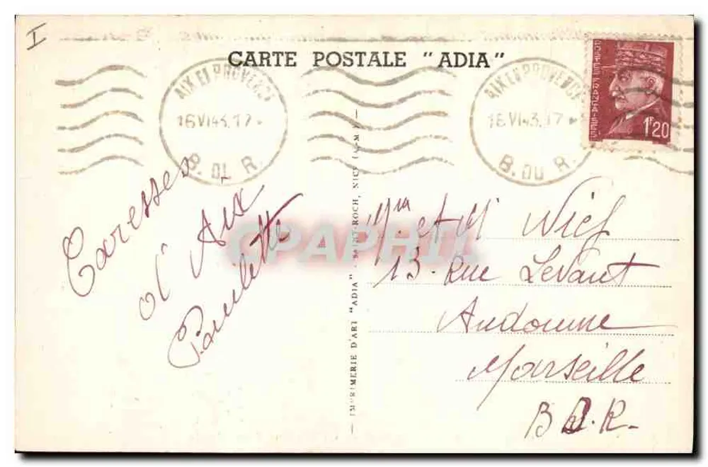 Aix-en-Provence — Quelle warmes Wasser — n°13673 - Rückseite