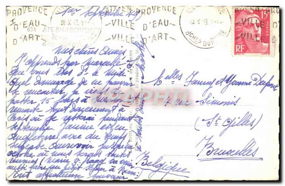 Fonte 'Maz' — Aix-en-Provence — editada por 'Ville d'Art' - Verso