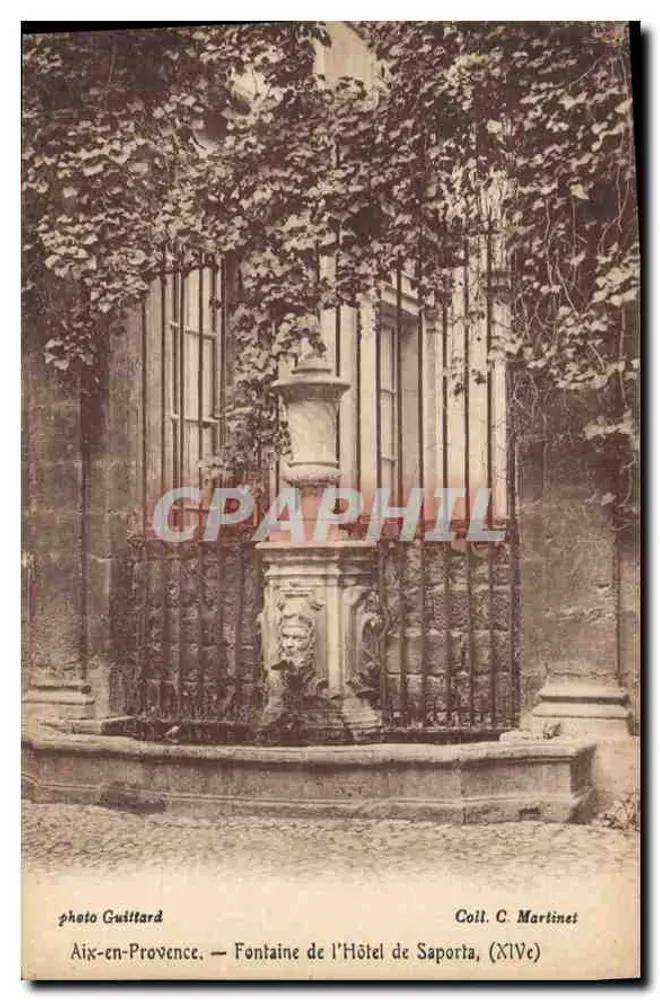 Aix-en-Provence — Fontäne des Hotels Saporta (14. Jahrhundert) — Foto Guittard, Coll. C. Martinet - Vorderseite