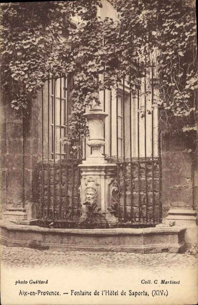 Aix-en-Provence — Fontäne des Hotels Saporta, (14. Jahrhundert) — Foto Guittard, Coll. C. Martinet - Vorderseite