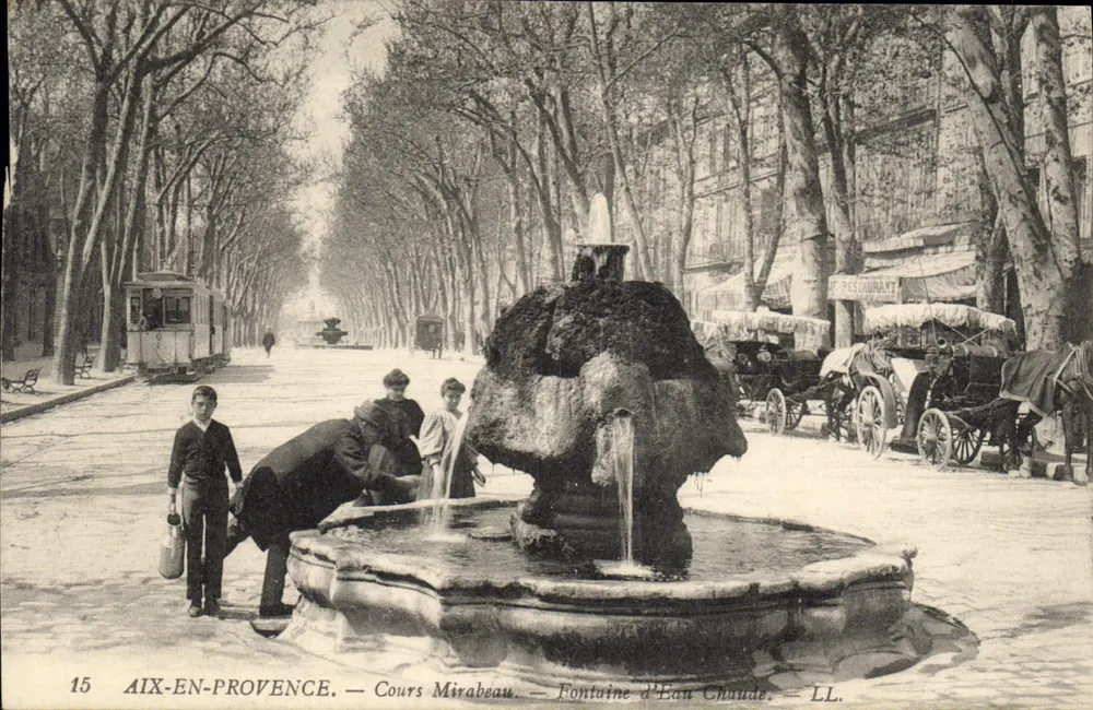 Aix-en-Provence — Cours Mirabeau — Fontaine d'Eau Chaude — LL. - Vorderseite