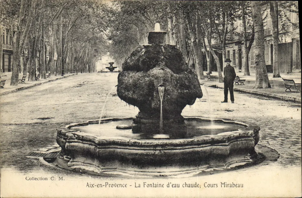 Aix-en-Provence — Warmwasserbrunnen, Cours Mirabeau — Sammlung C. M. - Vorderseite