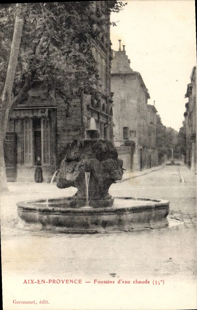 Aix-en-Provence — Fontaine d'eau chaude (35°) — Germanet, édit. - Recto