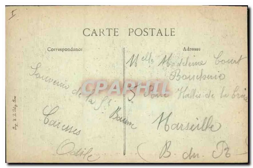 A Sainte-Baume — O Santo Pilon — O Rocher — BLD, n° 2022 - Verso