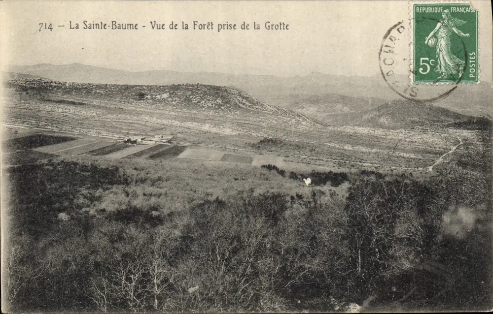 La Sainte-Baume — Ansicht des Waldes vom Höhleneingang — unbekannter Verlag, Nr. 714 - Vorderseite