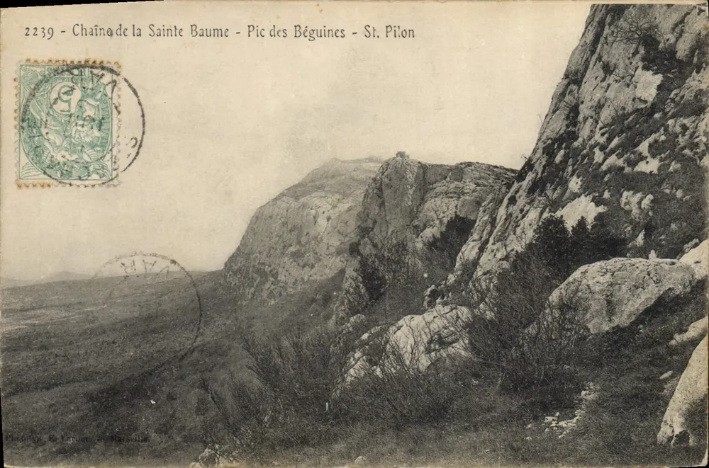 Chaîne de la Sainte Baume - Pic des Béguines - St. Pilon — Phototypie E. Lainé, St. Maixent - Recto