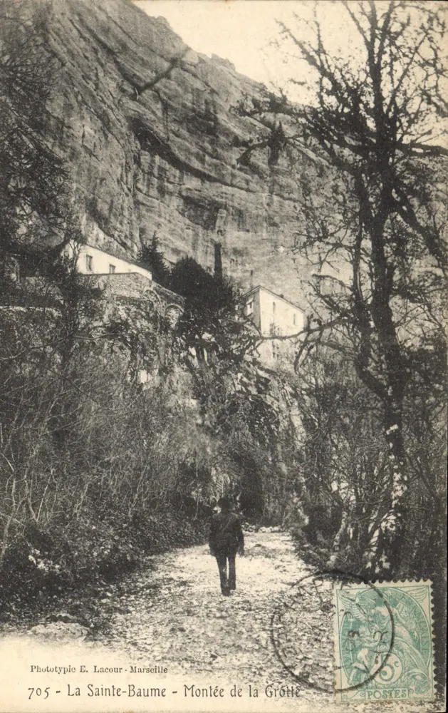 La Sainte-Baume — Subida da Gruta — Fototipia E. Lacour - Marseille, n°705 - Frente