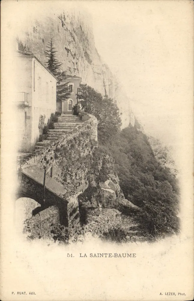 La Sainte-Baume — vista do mosteiro na montanha — P. Ruat, editor, n°51 - Frente