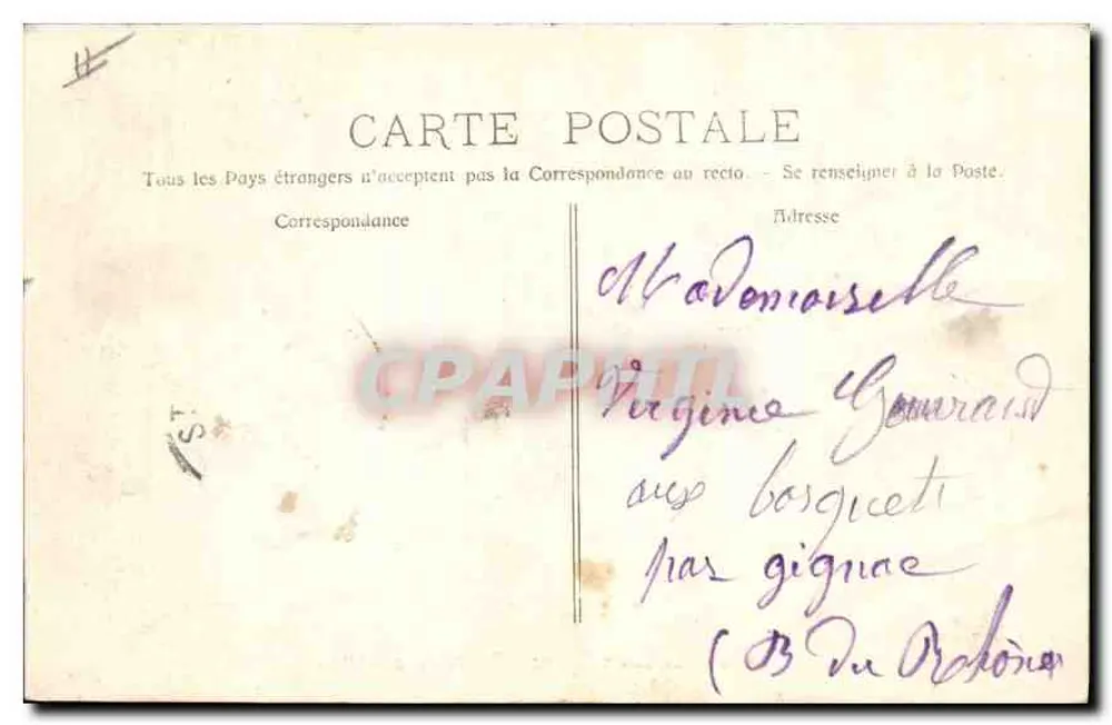 La Sainte Baume — Entrada da Gruta — Ruat, Édit. - Marseille, n°483 - Verso