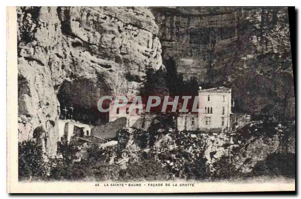 A Santa Baume — Fachada da gruta — Editor: Estabelecimentos de Impressão Fototipográfica Marius Bar - Frente