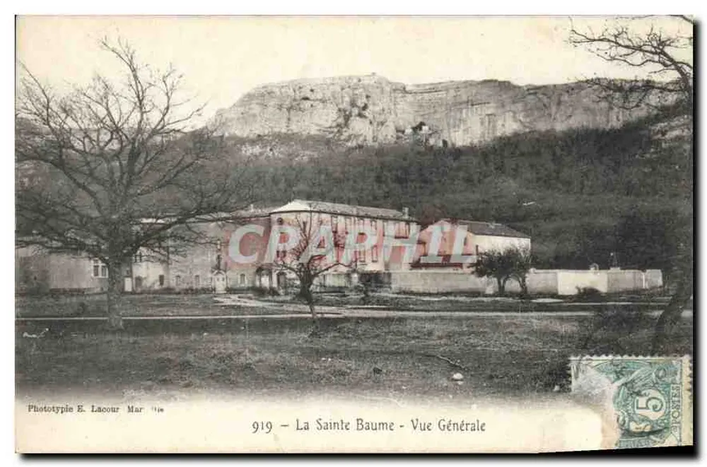 La Sainte Baume - Widok ogólny — Fototypia E. Lacour Mar 1919, nr 919 - Awers