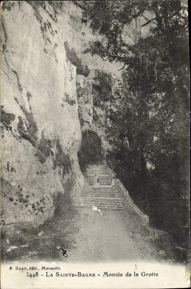 La Sainte-Baume — Subida para a Gruta — P. Ruat, editor, Marselha, n° 3448 - Frente