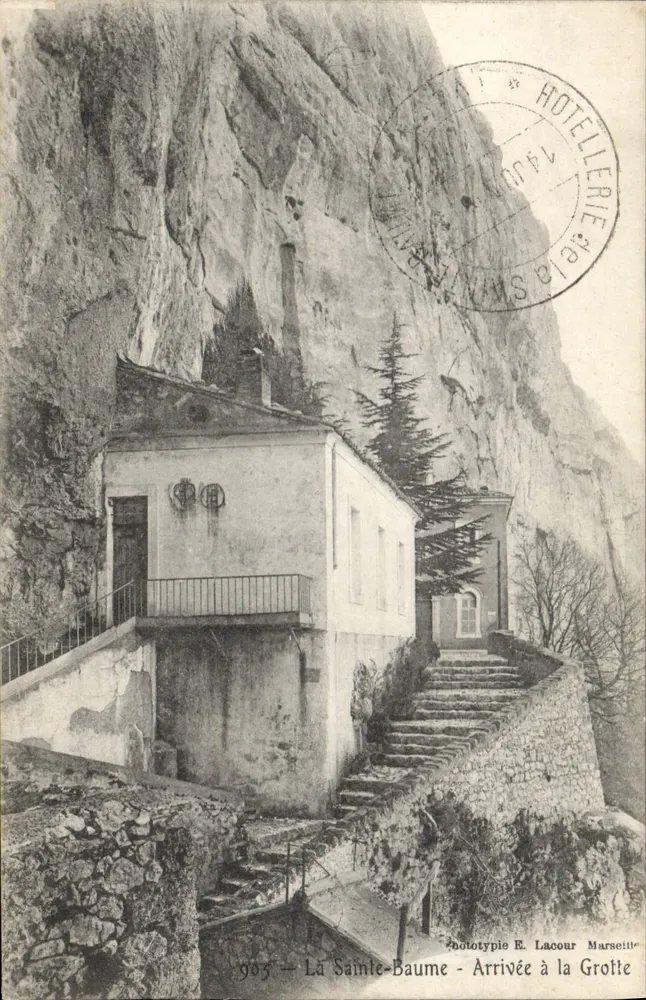 A Santa-Baume — Chegada à Gruta — Fototipia E. Lacour Marselha - Frente
