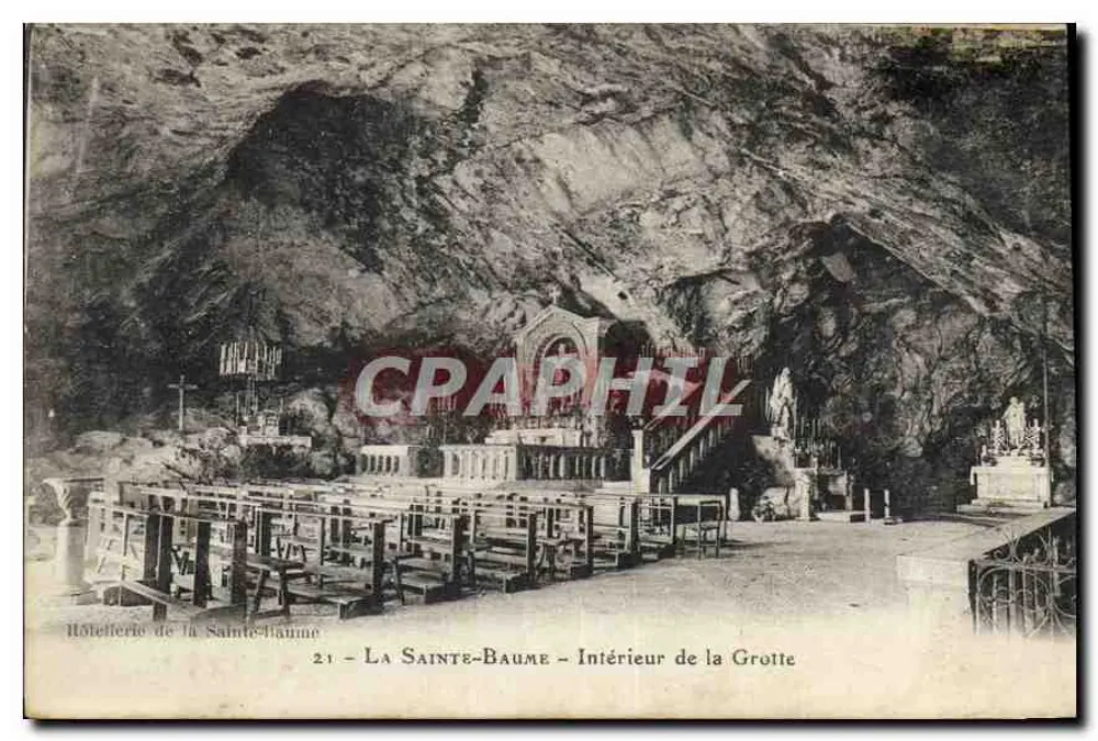 Santa Bauma — Interior da Gruta — Hótel da Santa Bauma - Frente