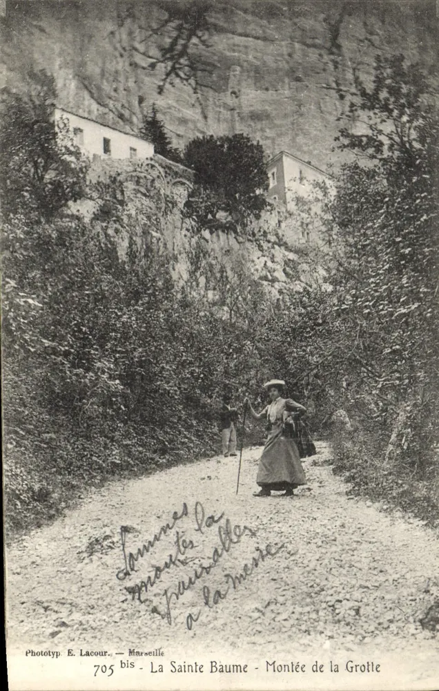 La Sainte Baume - Subida da Gruta — Fototipia. E. Lacour - Marseille 705 bis - Frente