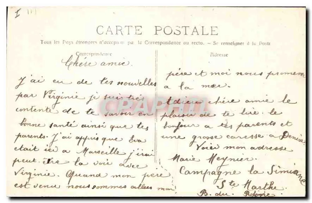 A Santa Baume - Altar na Gruta — cliché L.F. — datado 19 de agosto de 1908 - Verso