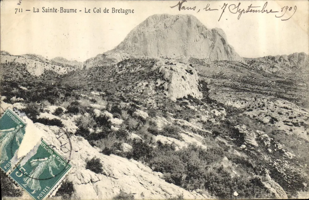 La Sainte-Baume - Il Col di Bretagna — vista panoramica — editore sconosciuto, n° 711 - Recto