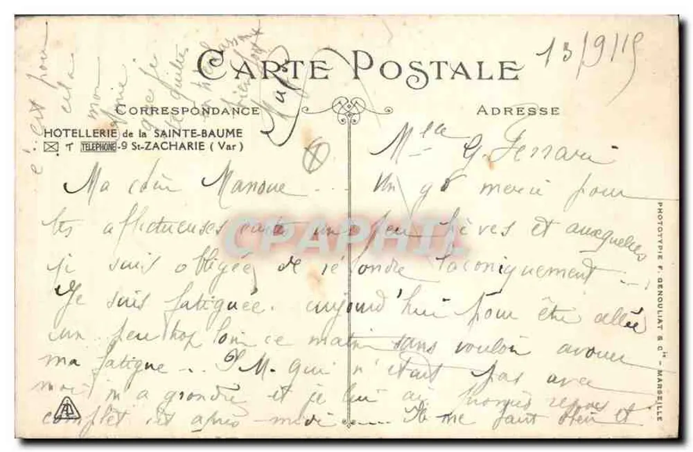 La Sainte-Baume — O Grande Carvalho — Fotógrafo F. Genouilat & Cie, Marselha - Verso