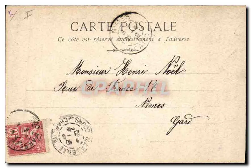 La Sainte-Baume — Interno della grotta — Cartolina d'epoca del 1902 - Verso
