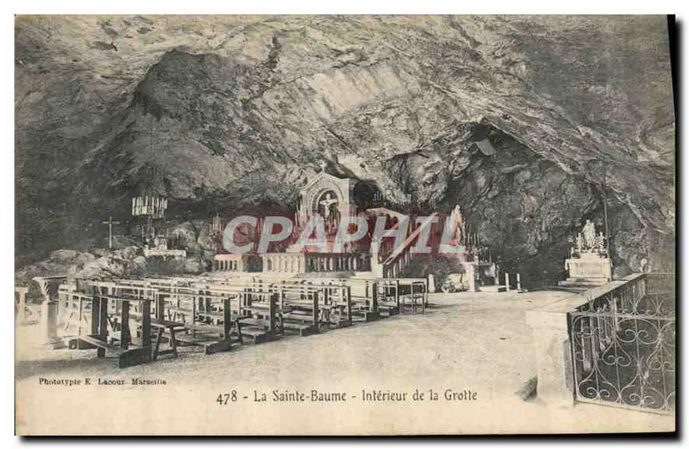 La Sainte-Baume - Interior da Gruta — Fototipia E. Lacour-Marguetia, n°478 - Frente