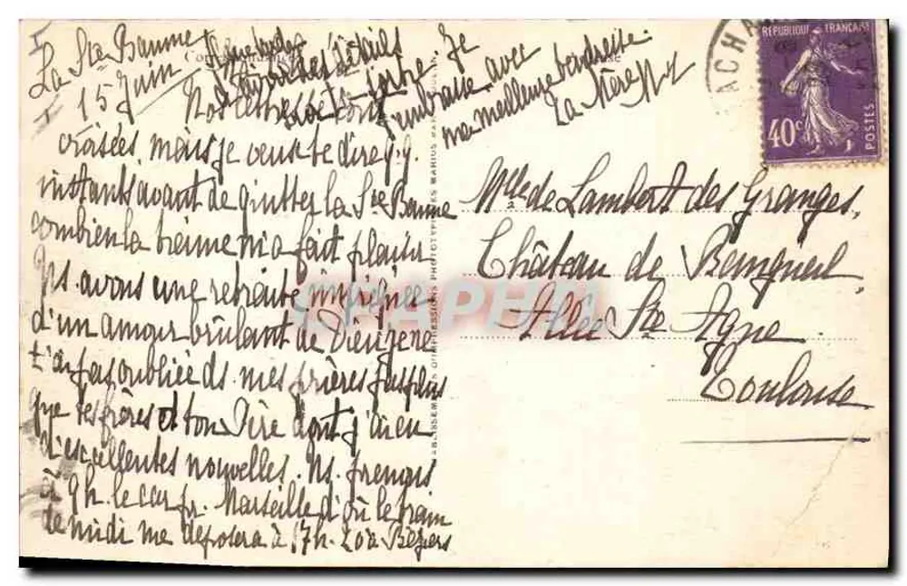 La Sainte-Baume : Vista Geral — editor desconhecido, n° 75 - Verso
