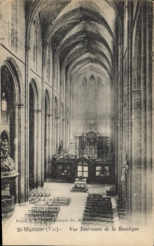 St-Maximin (Var) — Visão Interna da Basílica — Désiré e Raymond, Editores de St-Maximin - Frente