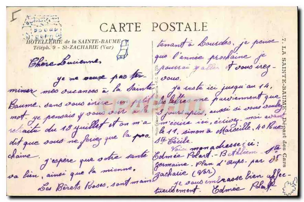 La Sainte-Baume — Ansicht des Hotels mit Berg im Hintergrund — Hôtellerie de la Sainte-Baume - Rückseite