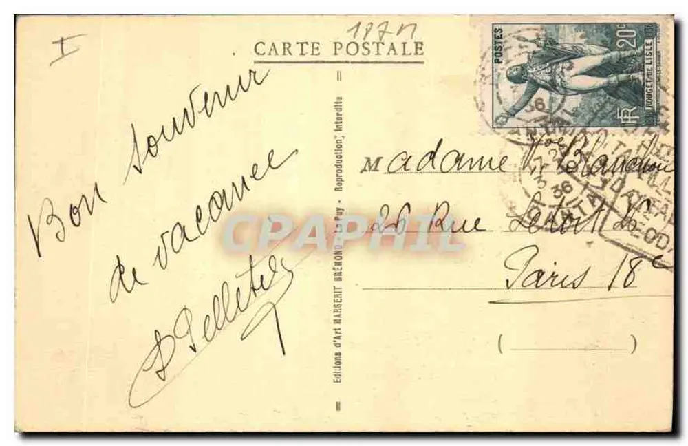 St-FLOUR (Cantal) — Die Basaltorgane — Der Eingang in die Stadt — Éd. d'Art Barentin, n° 8189 - Rückseite