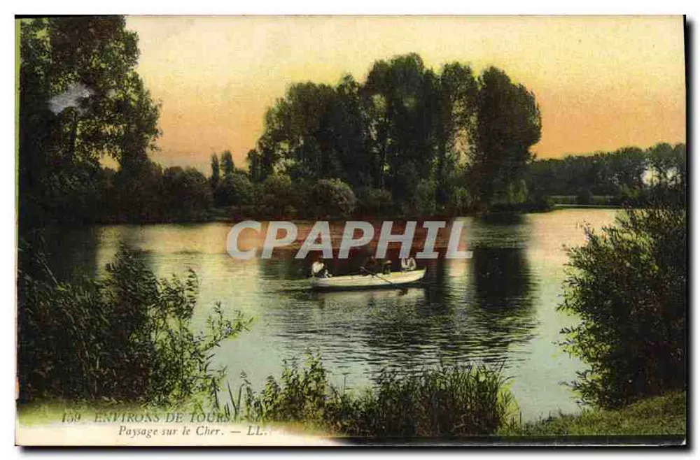 Rondom Tours — Landschap op de rivier de Cher — LL. n°159 - Voorkant