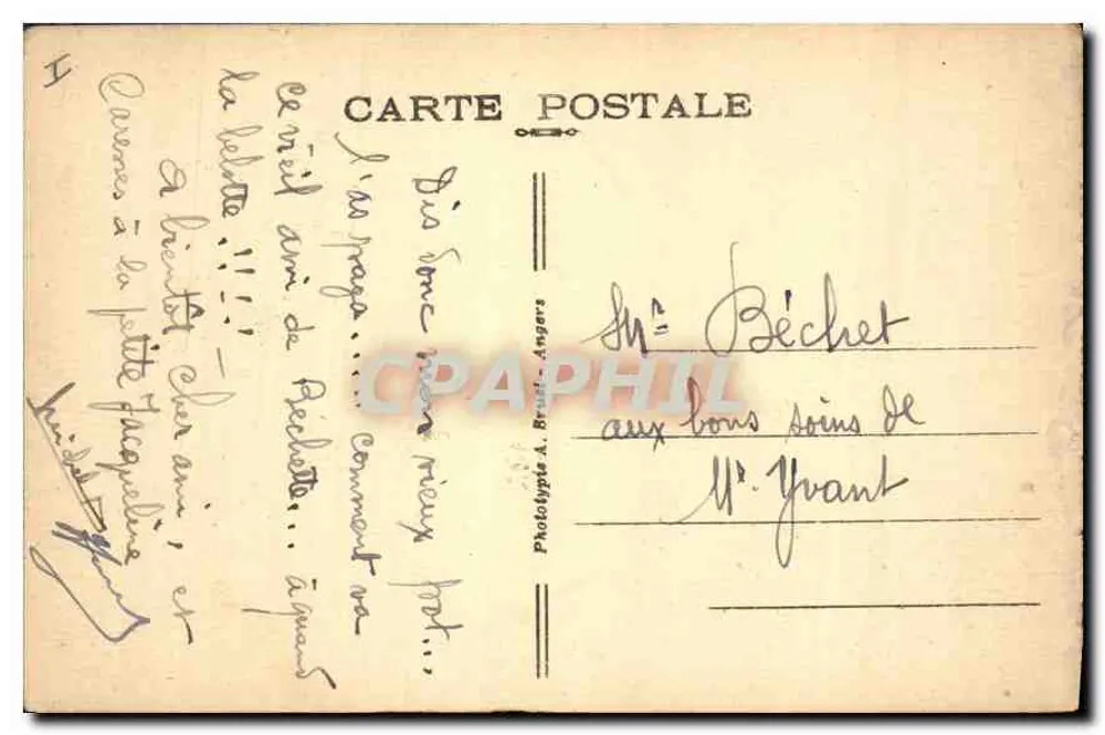 Tours (Loire-et-Loire) — O Hotel da Crouzille, onde nasceu a Srta. de Lavallière — A. B. - Verso