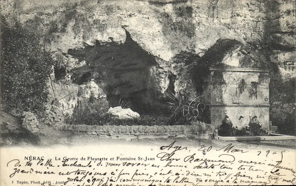 Nérac — Die Grotte Fleuratte und Quelle Saint-Jean — J. Tapie, phot. edit. Auch - Vorderseite