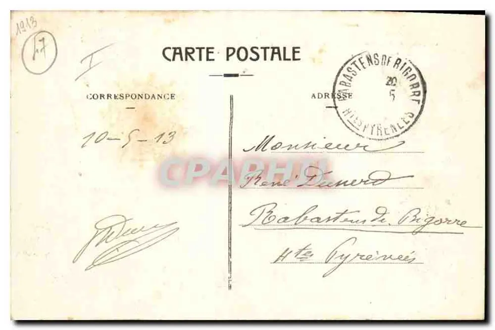 Château de Bonaguil - Bergfried des 15. Jahrhunderts - Phototypie Perret, Agen - Rückseite