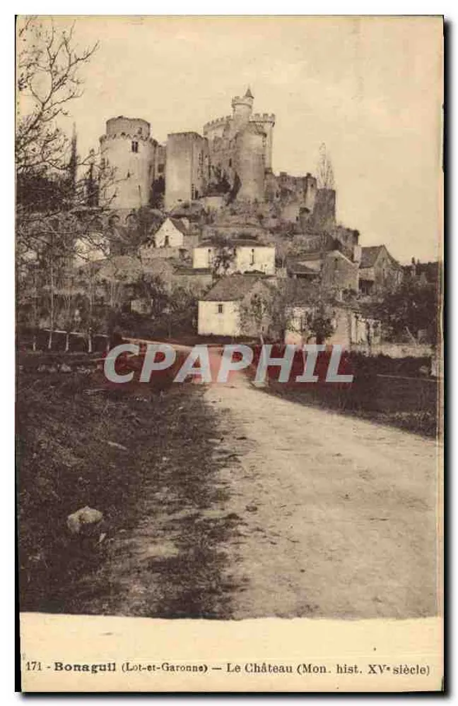 Bonaguil (Lot-et-Garonne) — Das Schloss (Historisches Denkmal, 15. Jahrhundert) - Vorderseite