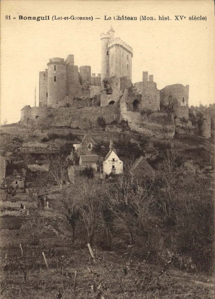 Bonaguil (Lot-et-Garonne) — Schloss (Historisches Monument, 15. Jahrhundert) - Vorderseite