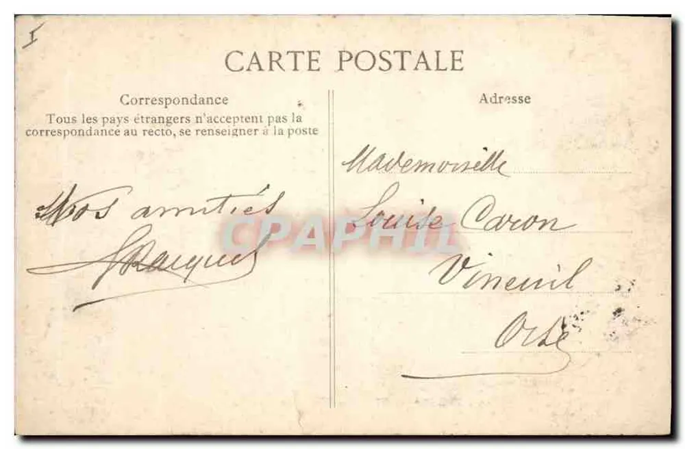 Versailles — O Parque — O Remouleur — Bilhete postal antigo n°291 - Verso