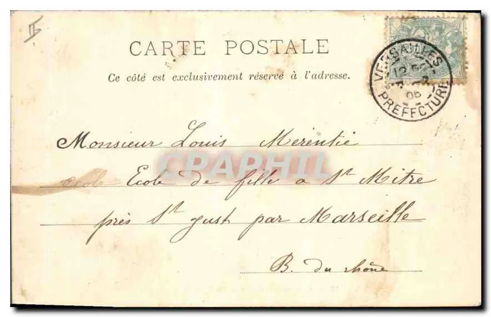 Parque de Versailles — A Flotilha do Canal — Editor Brac de Colly, n°22 - Verso