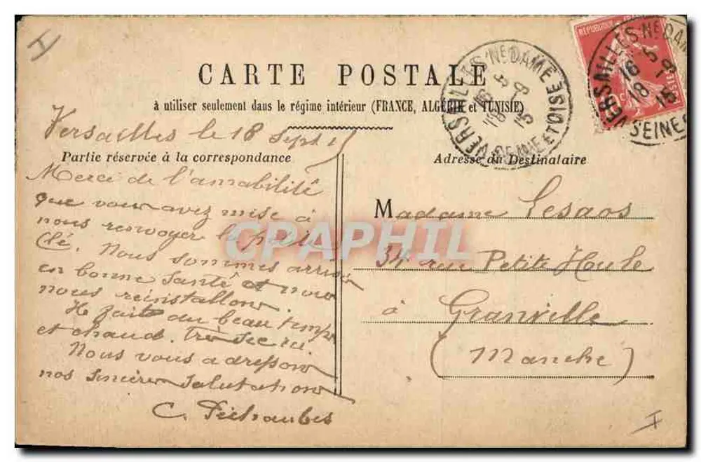 Versailles — A Capela do Castelo (por Mansart) - Verso