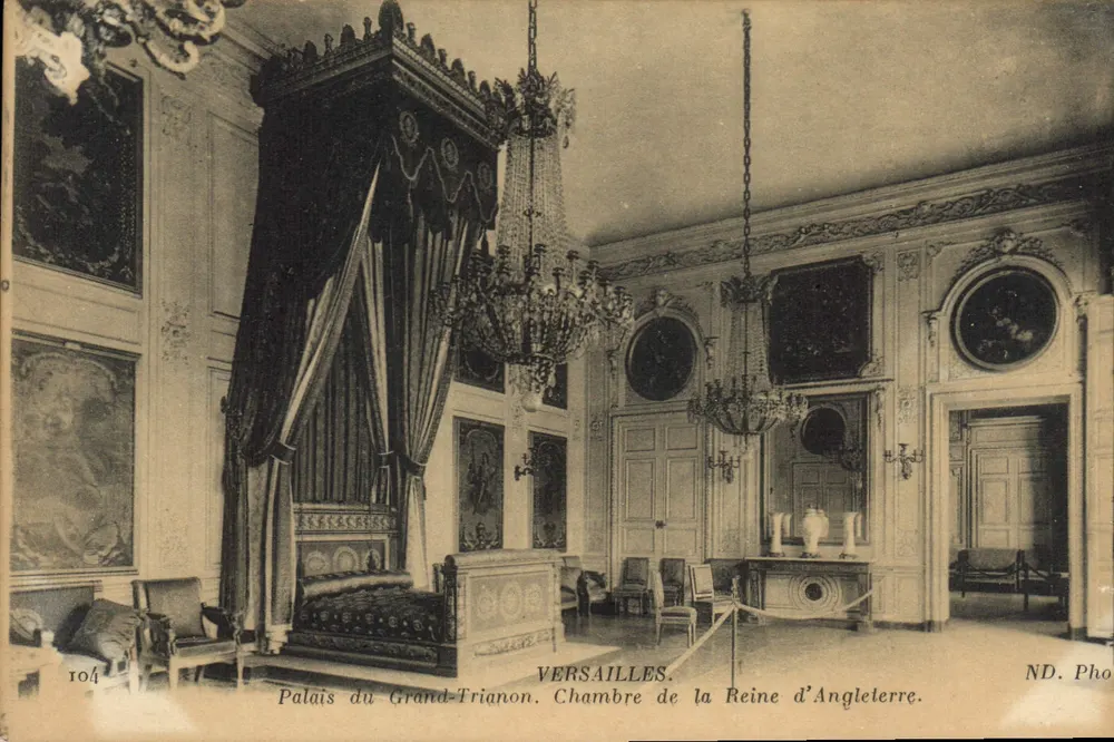 Versailles — Palast des Grand Trianon. Zimmer der Königin von England — ND. Foto, n° 104 - Vorderseite