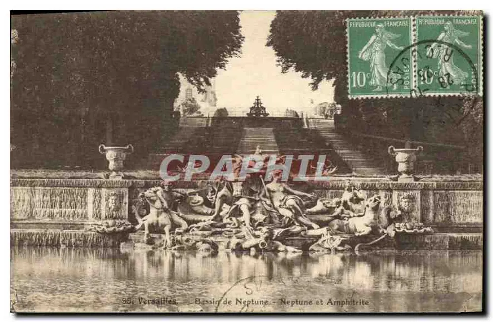 Versailles — Bassin de Neptune — Neptun und Amphitrite — Verlag nicht sichtbar, Seriennummer 98 - Vorderseite