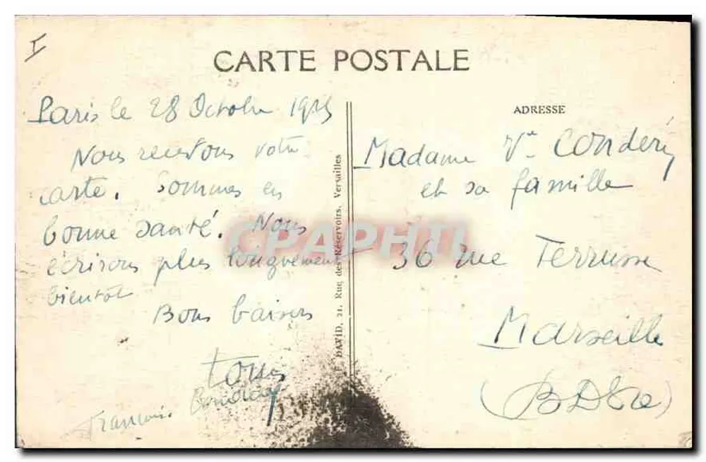 Versailles — Bassin de Neptune — Neptun und Amphitrite — Verlag nicht sichtbar, Seriennummer 98 - Rückseite