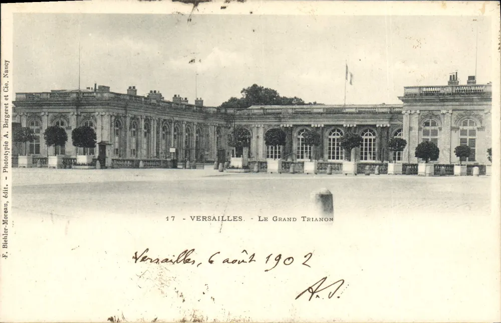 Versailles — O Grande Trianon — Fototipia A. Bergeret & Cie, Nancy - Frente
