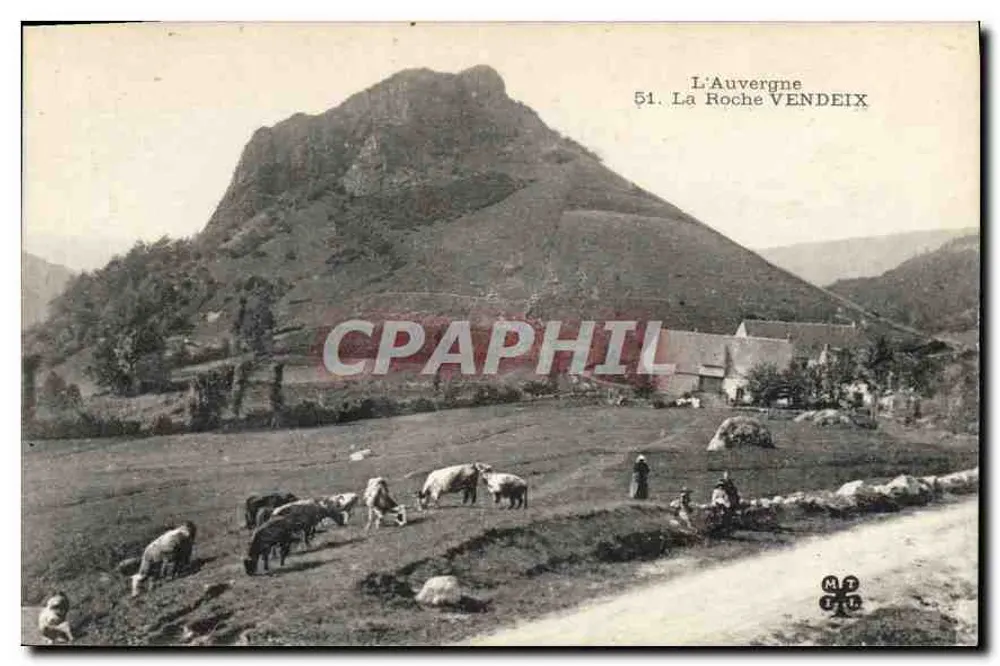 La Roche Vendeix — Auvergne — editor M. T. Instrument Linage - Frente