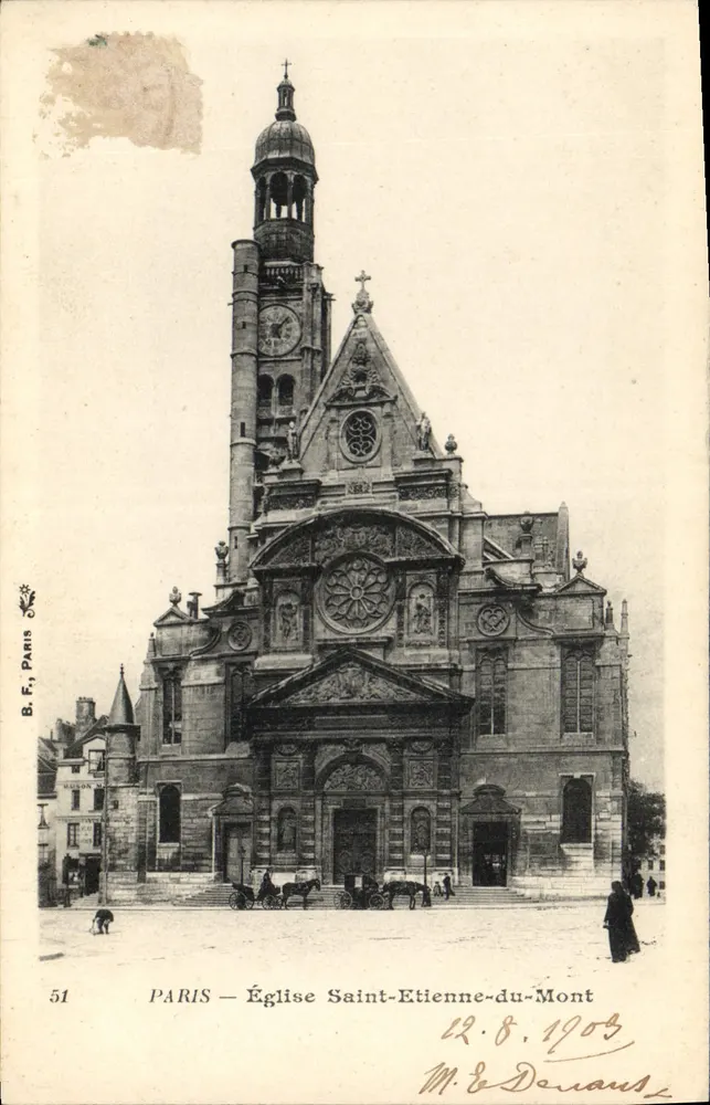 Paris — Église Saint-Etienne-du-Mont — B. F., Paris, n° 51 - Vorderseite