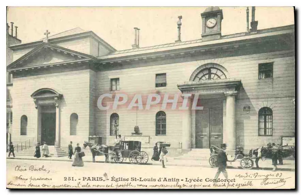Paris - Kirche St-Louis d'Antin - Lycée Condorcet — n°251 - Vorderseite