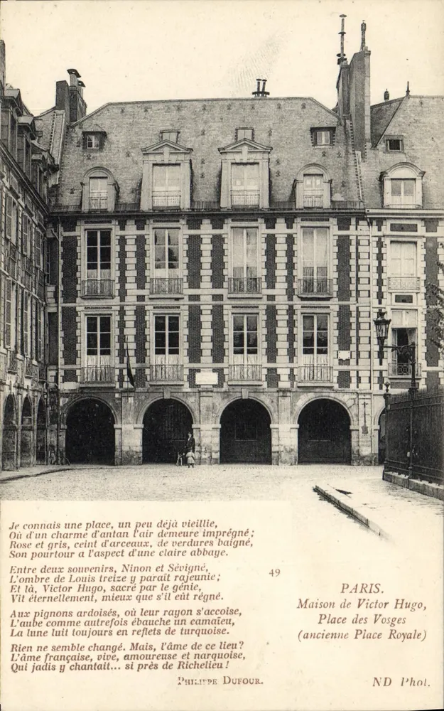 Haus von Victor Hugo, Place des Vosges — Paris — Philippe Dufour, n°49 - Vorderseite