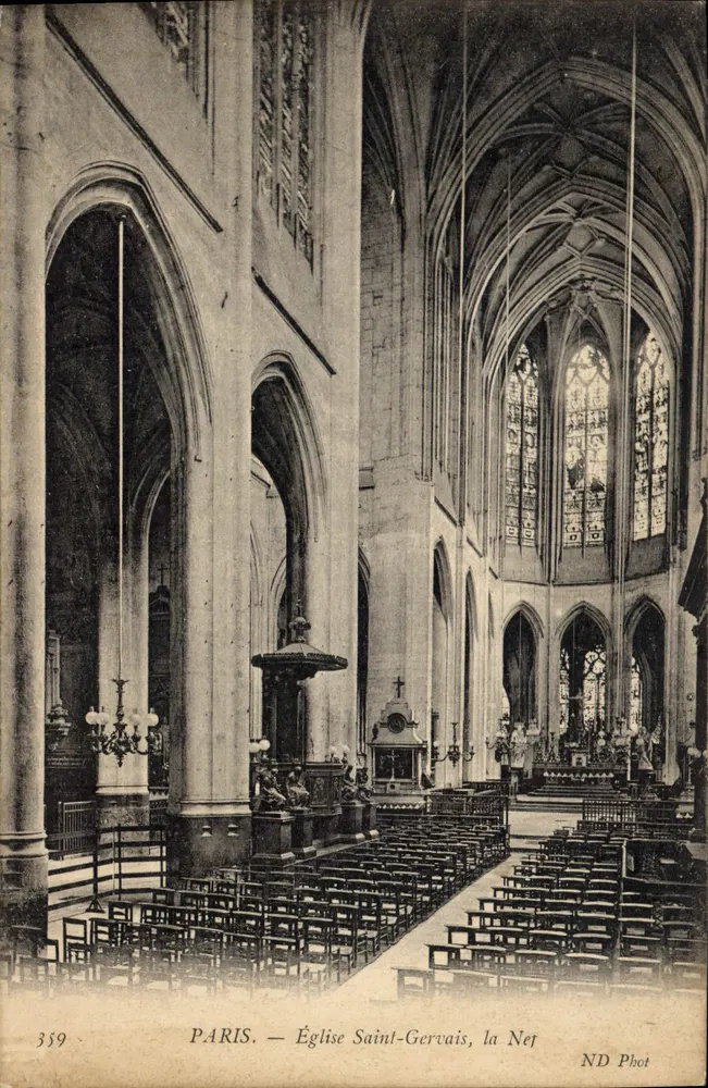 Paris — Igreja de São Gervásio, a Nave — ND Phot, n° 359 - Frente