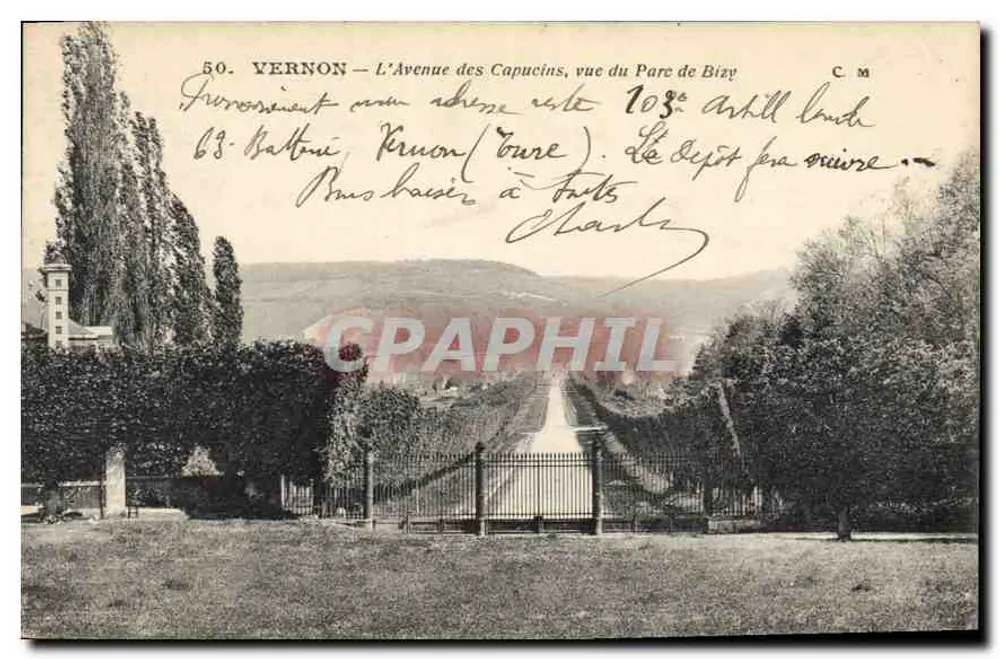 Vernon — Avenue des Capucins, Ansicht von Parc de Bizy — Künstlerische Ausgabe C.M. - Vorderseite